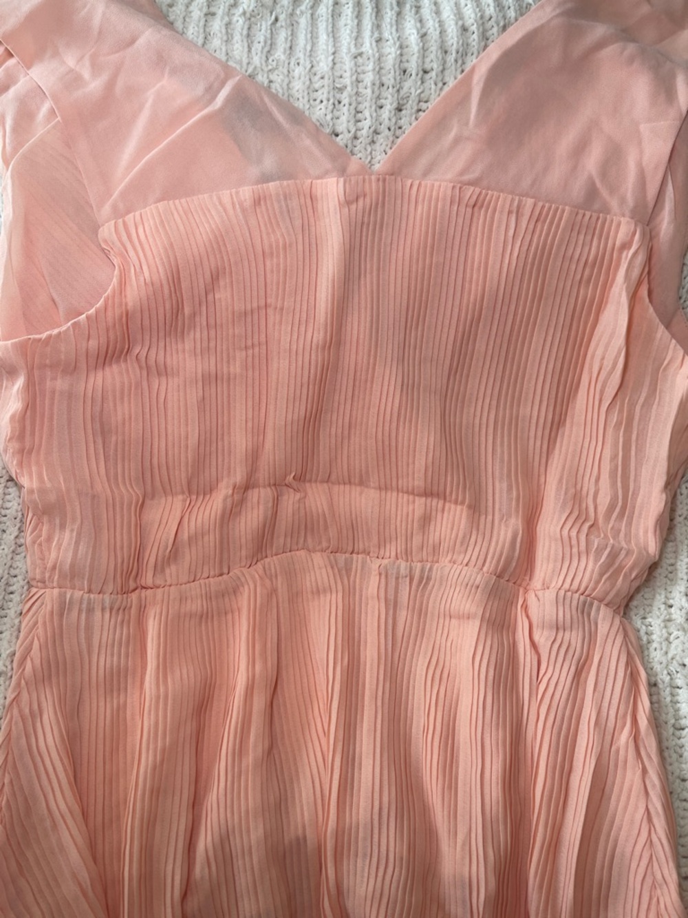 Strut & Bolt Peach Pleated V-Neck Dress - Picture 7 of 7